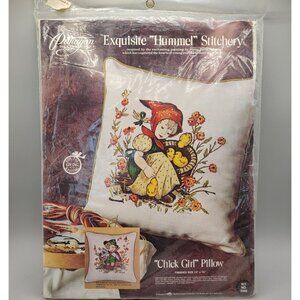 Paragon Needlecraft Hummel Chick Girl Pillow Linen Crewel Kit 14 x 14
